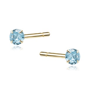 Cercei argint placati cu aur galben cu piatra 3mm bleu DiAmanti 1CO3EG_AQ-DIA
